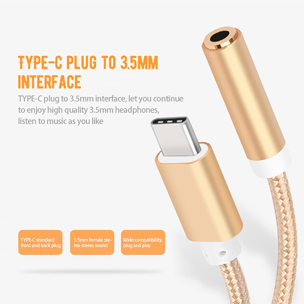 USB Type C to 3.5mm Female Earphone Adapter Converter Jack AUX Cable Headphone Adapter 3.5 Audio Cable for iPhone 15 Pro Xiaomi
