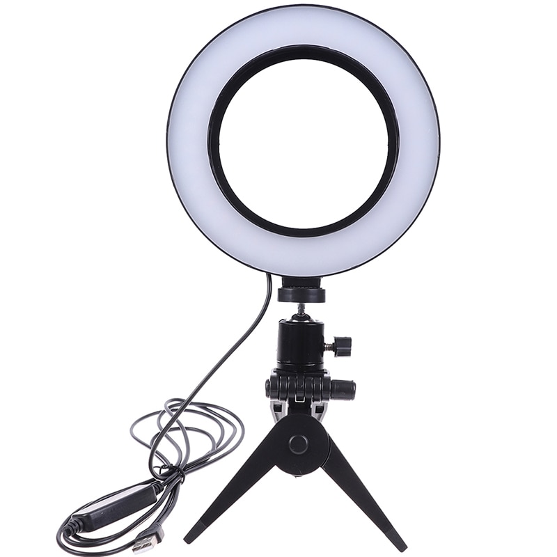 Fotografie LED Selfie Ring Licht 16CM Dimmbare Kamera Telefon Ring Lampe 6 zoll Mit Tisch Stative Für machen-hoch Video Live-Studio