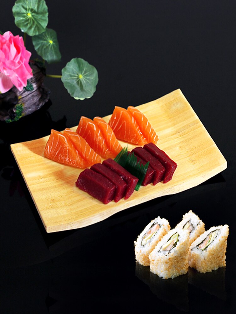 Massief Houten Platen Koken Houten Platen Sushi Platen Rechthoekige Gebogen Servies Japanse En Koreaanse Servies