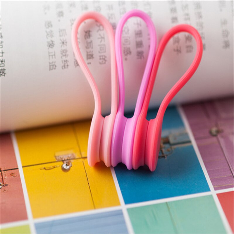 3pcs/pack Cute Magnet Earphone Cable Holder Clips Korean Kawaii Accessories Stationary Cord Winder Organizer Desk Office Set