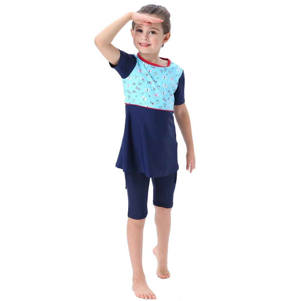 Bañadores musulmanes para niñas, trajes de baño largos para bebés, ropa de playa islámica árabe, Burkinis, pantalones de Surf, 3 uds.