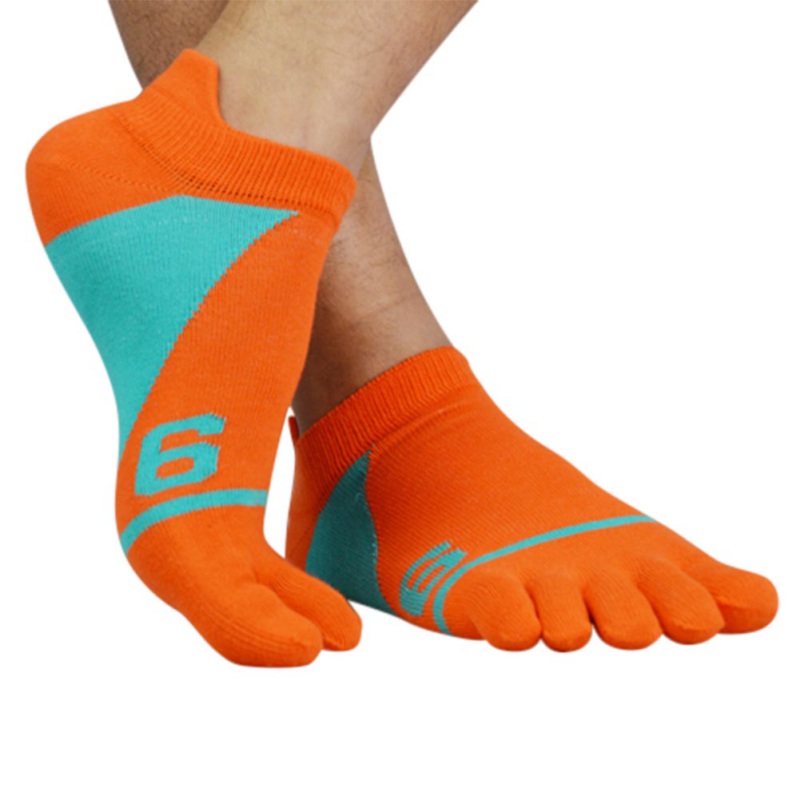 Mænd sport blød sport tå sokker åndbar ankel sokker mandlige sokker bomuld fem finger sokker