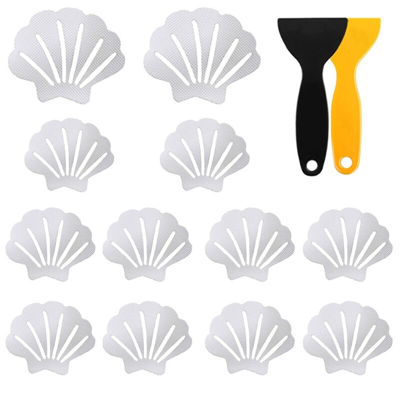 Shell Shape Non-slip Bathtub Stickers Bathroom Adhesive for Bathtub Stairs Shower Room Swimming Pool Stickers: white