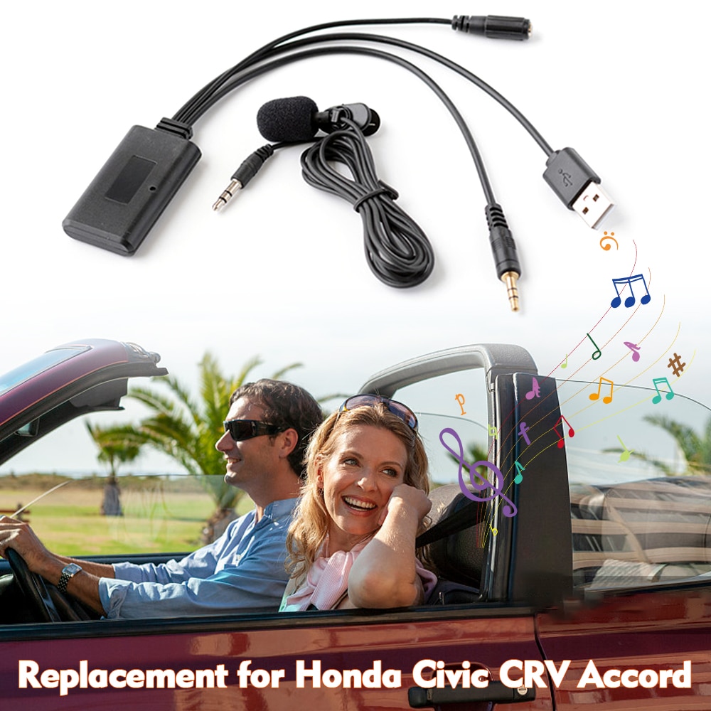 Bil 12v bluetooth modul adapter trådløs radio stereo aux-in aux kabel adapter med mikrofon trådløs til honda