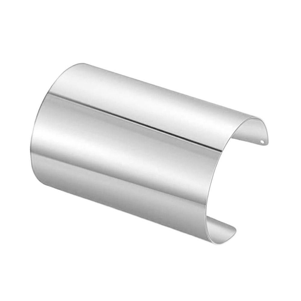 Chunky Heavy Wide Metal Bracelets For Women Open Cuff Exaggerated Cuff Bangles Trend Charm Arm Jewelry bijoux: SILVER PLATED