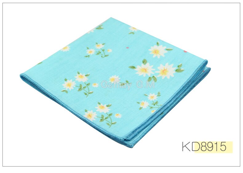 Merk casual heren katoenen zakdoeken geweven bloemenprint pochet heren bruiloft feest zakdoek zachte handdoeken zakdoek: Kd8915