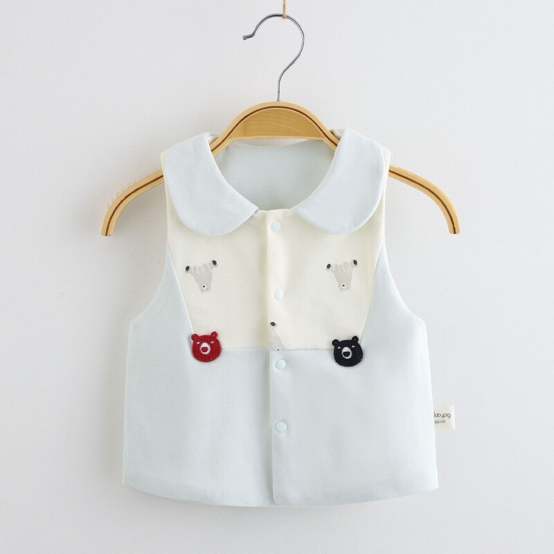 Primavera outono bebê recém-nascido meninos meninas roupas de algodão quente colete outerwear pano para o bebê infantil 1st roupas aniversário colete casacos: blue / 12 m