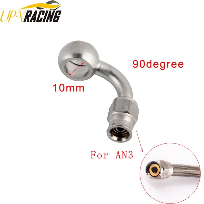 AN3 Motorcycle Motor Bike Hydraulic Brake Oil Hose Line Banjo Fitting m10x1 stainless Steel 10mm: 90 degree