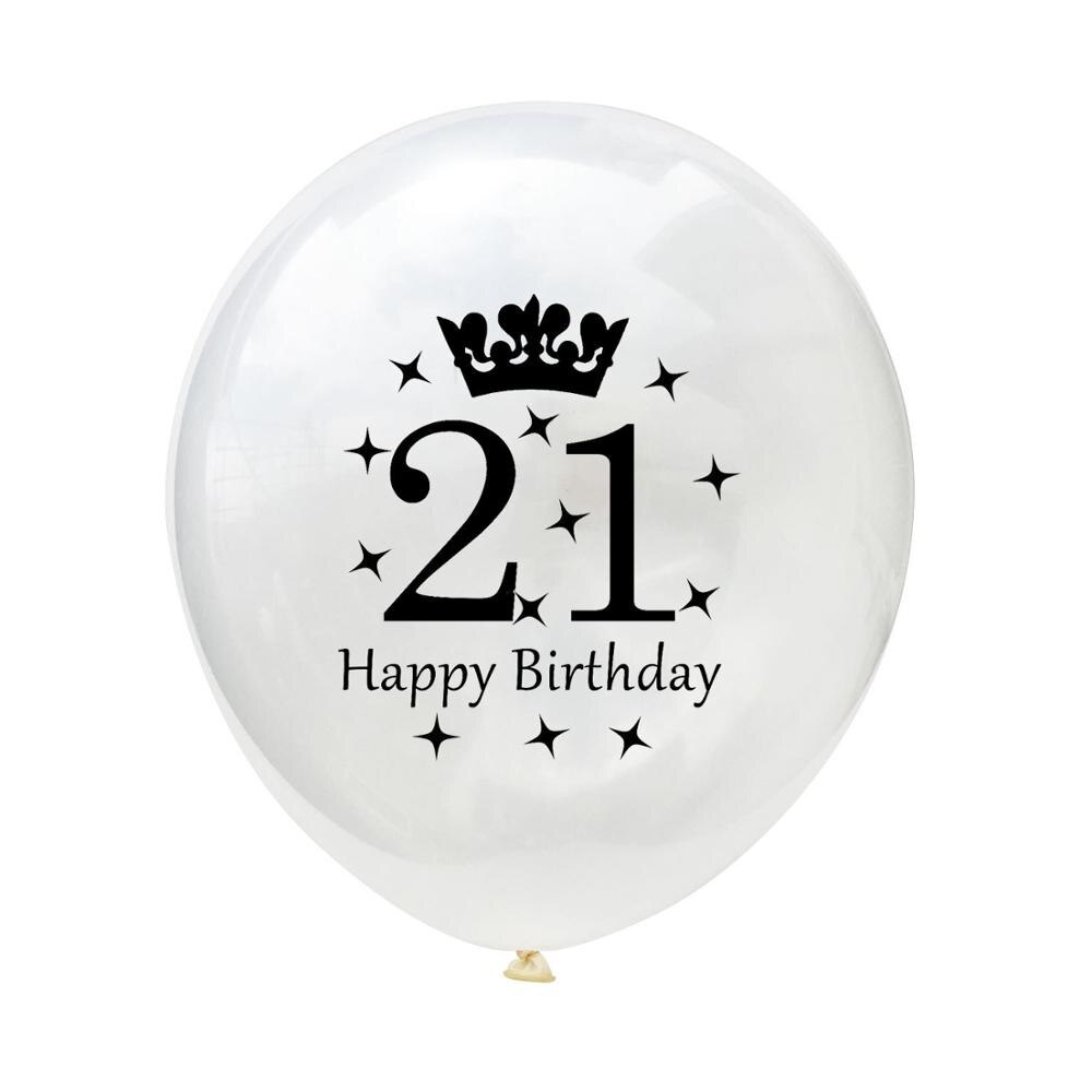 5 stuks 12 inch 16 18 21 30 40 50 latex ballonnen met cijferprint voor doe-het-zelf confetti ballonnen voor een gelukkige verjaardag, bruiloft of babyshowerdecoratie: 21