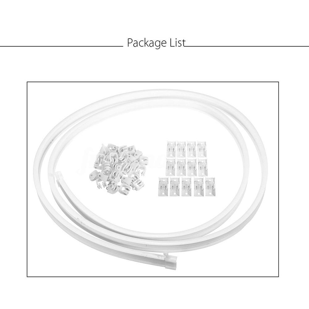 Curved/Straight Track Curtain Rail Plastic Cuttable Bendable Flat Curved Track Curtain Hook Window Single Track Pole Accessory