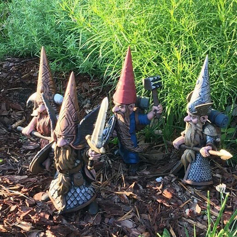 Gnome Ridder In Volledige Armor Holding Sword Tuin Gnome Warrior Tuin, Outdoor Tuin Standbeeld