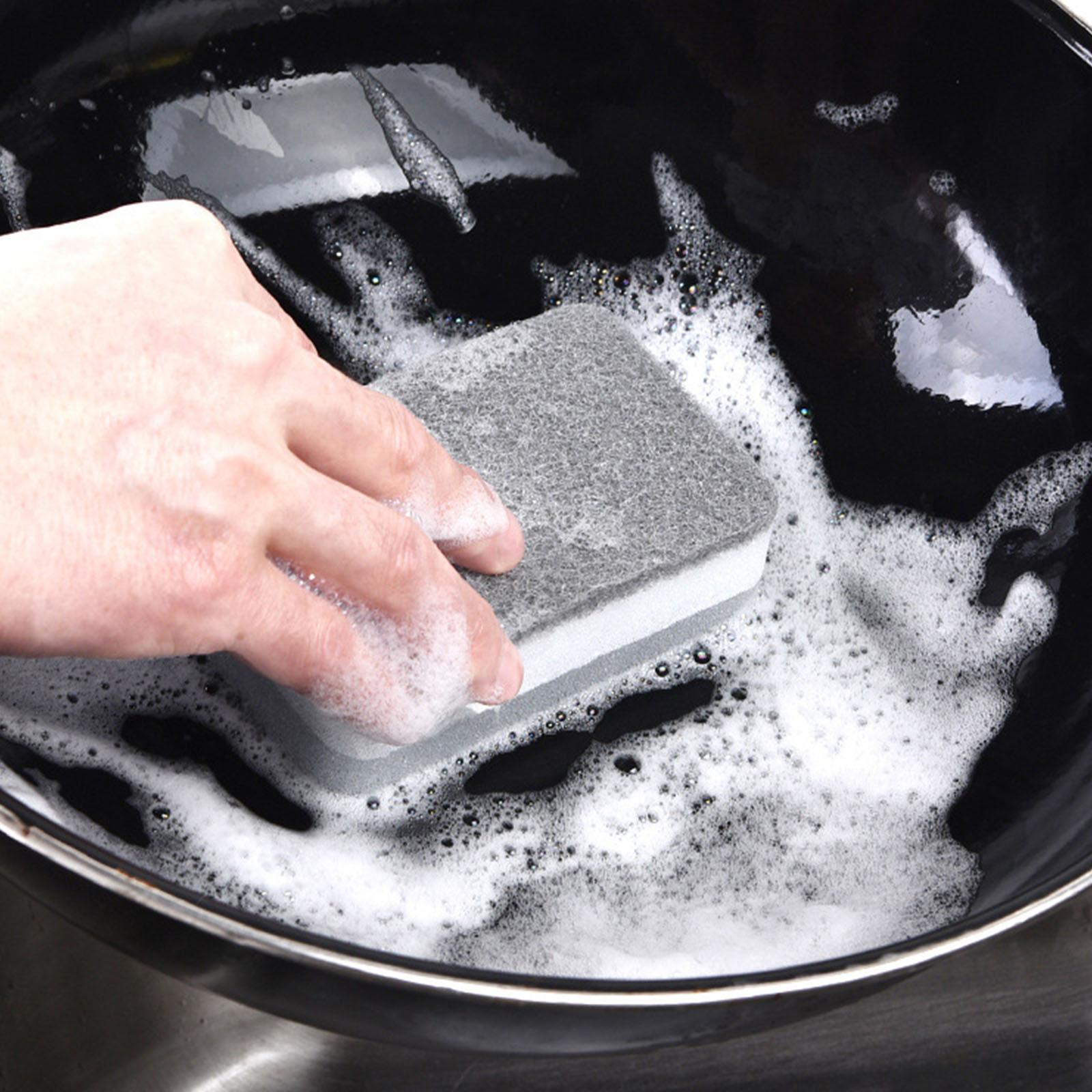 Éponges Magiques Réutilisables à Trois Couches, Tampons à Récurer pour Poêle, Pot, Vaisselle, Ménage, Cuisine, Lingettes, Brosse, Outils de Nettoyage