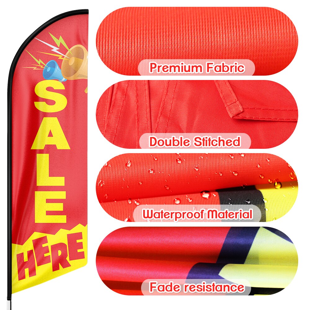 Swooper Flag and Pole Kit Set, 11 Ft Feather Flags for , Outdoor Advertising Feather Flag or Banners Signs