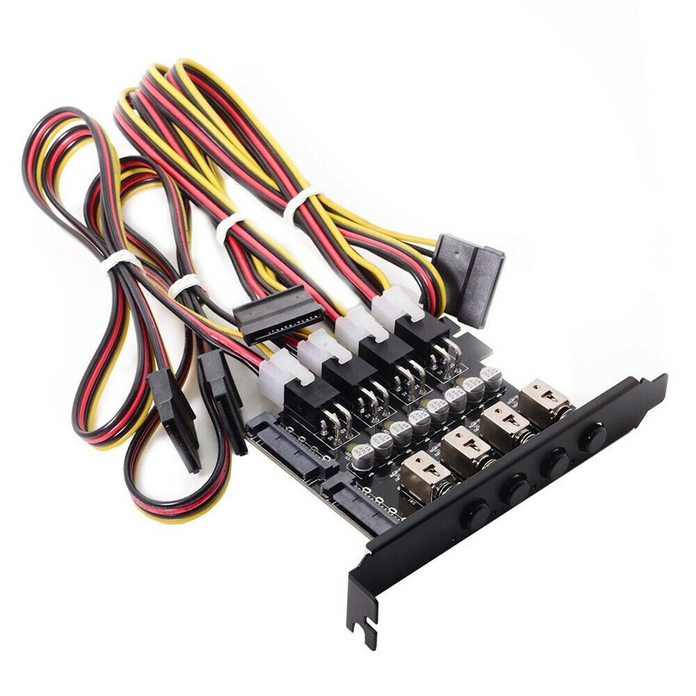 GHH 4 Hard Disk Control System Intelligent HDD SSD Power Switch with PCI Bracket Safe Stable Lead-free Durable CE1667