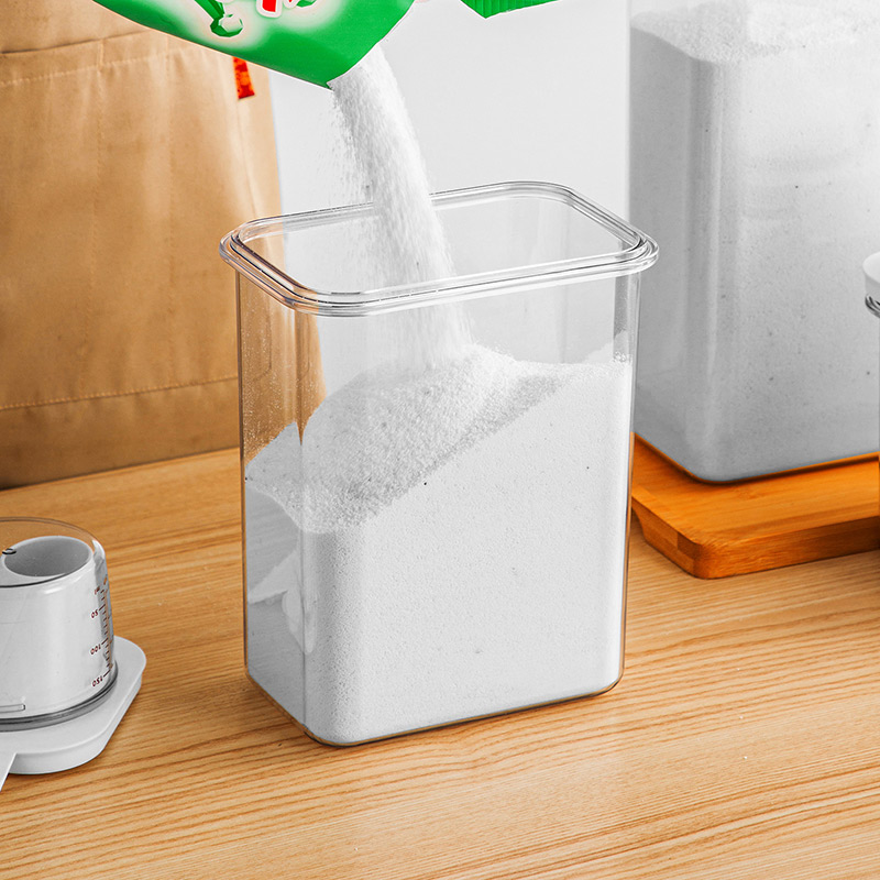 Storage Bucket Washing Powder Laundry Detergent Storage Box Seal Home Measuring Cup Lid Toiletries Storage Three Sizes