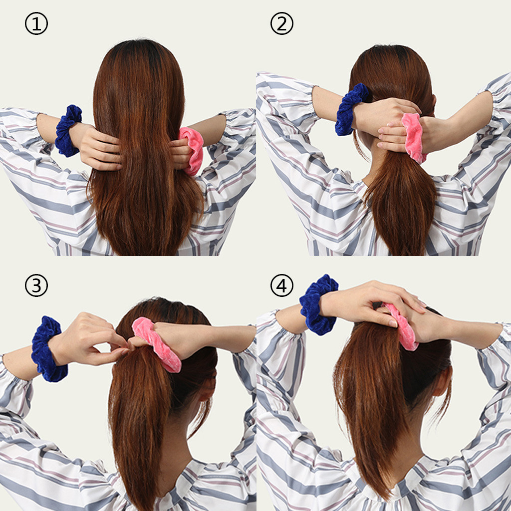 50 Uds. Paquete elástico Scrunchie de terciopelo bandas para pelo para mujer o niña accesorios para el cabello para mujeres rápida