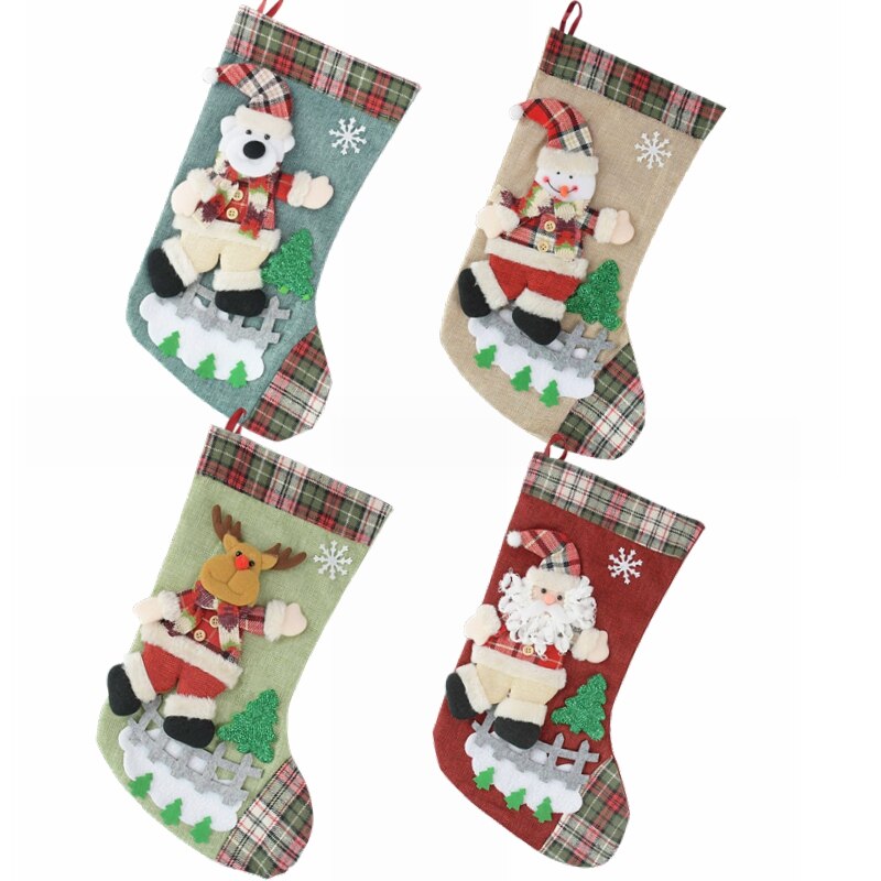 Kerst Cadeau Zakken Kerst Kous Kerstboom Ornamenten Voor Thuis Nieuwjaar Sokken Noel Natal Navidad Decoratie Kids