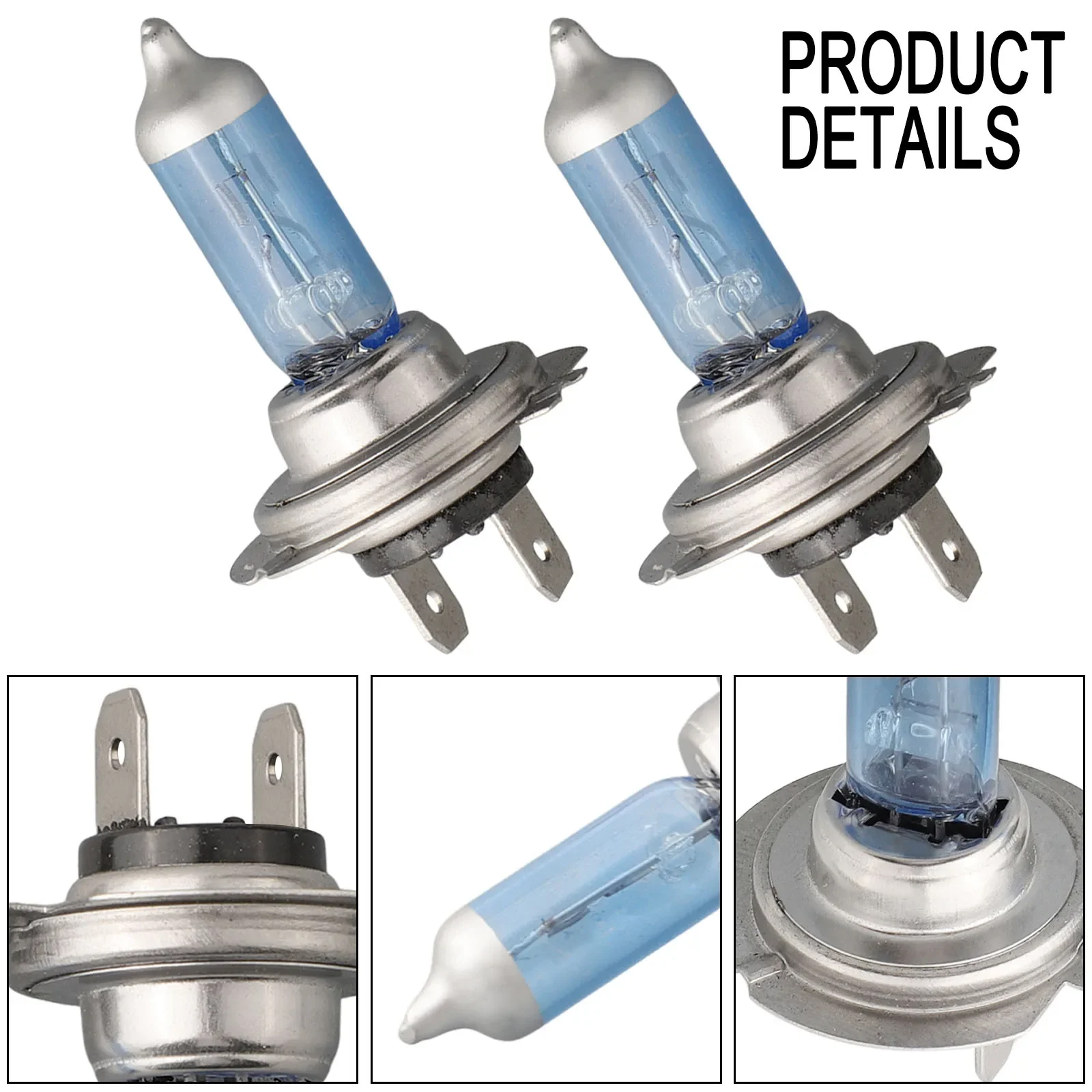 2/4  h7 halogenlampor 1500lm 6000k halogenlampor till 55w 12v dimljus, körstrålkastarlampa
