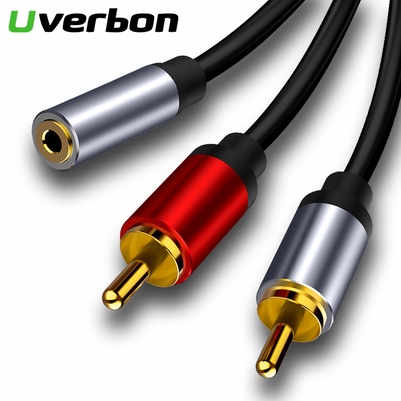 RCA Cable 2RCA to 3.5 Audio Cable RCA 3.5mm Jack RCA AUX AUDIO Cable for Amplifier Headphone Speaker Y Splitter Cable Cord