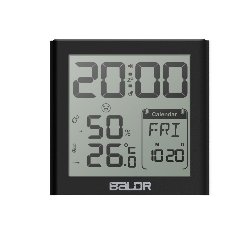 Baldr Digitale Klok Alarm Snooze Tafel Kalender Horloge Timer Indoor Vochtigheid Sensor Slaapkamer Muur LCD Backlight Thermometer Klok