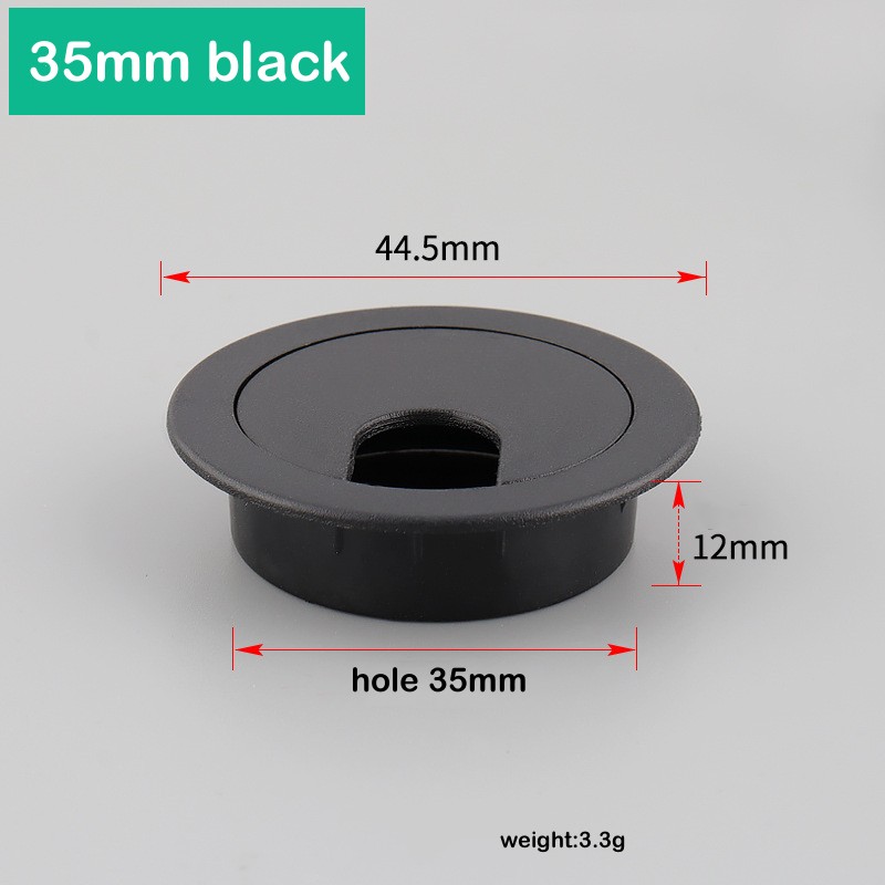 1PC Bureau Tafel Plastic Kabel Gat Cover 60/80mm PC Computer Bureau Ronde Draad Netjes Grommet kabel Organizer Kantoormeubilair: Grijsachtig Bruin