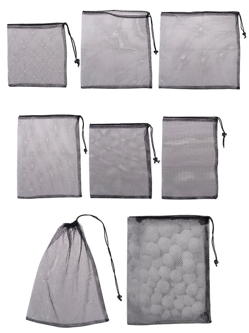 Bolsa de filtro de carbón activado para acuario, bolsa de filtro de medios de malla con cordón para pecera, bolsas de filtro de carbón de bola Bio, 1 unidad