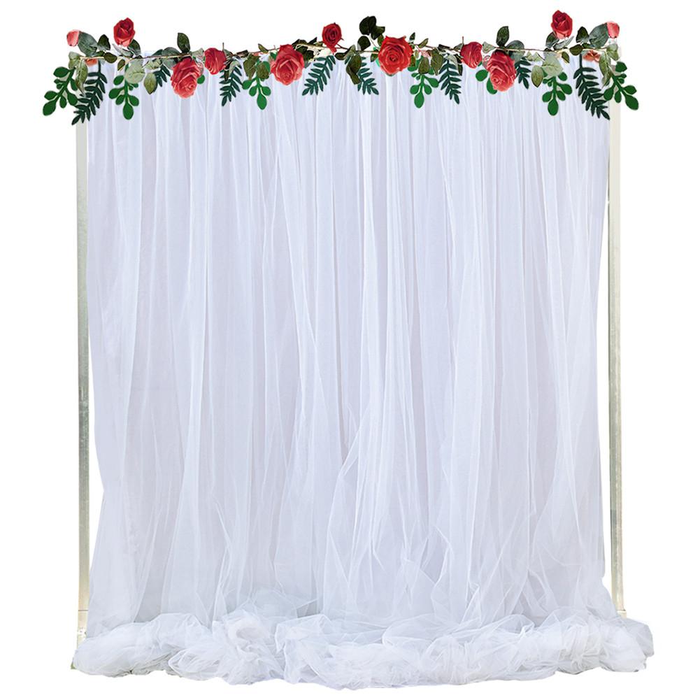 Tulle Window Curtain for Party Wedding Background Decoration Hanging Bay Windows Drape Cafe Door Decor Pendant Blinds Sheet