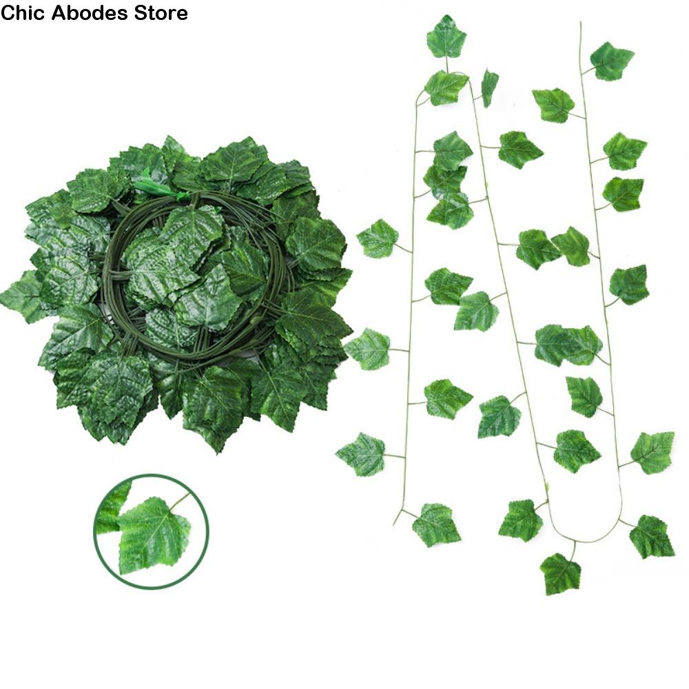 12pcs Artificial Foliage Simulated Leaf Garland Decor DIY Flexible Garland Hanging Plants Plastic Exquisite