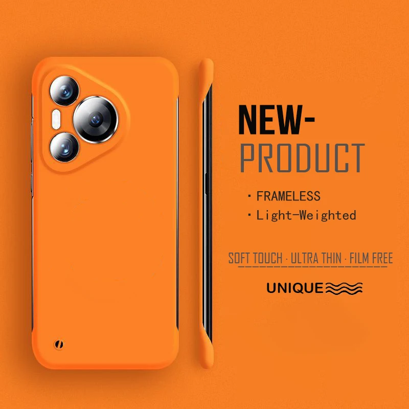 Ramlöst hårt pc matt telefonskal till huawei  p70 pro puro 70 ultra  p70 pro skyddande stötfångarskal: Duk / Orange