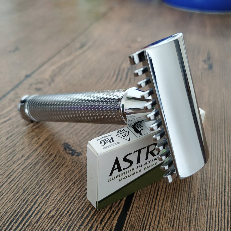 dscosmetic Open Comb and closed comb Double Edge Safety Razor with copper Handle