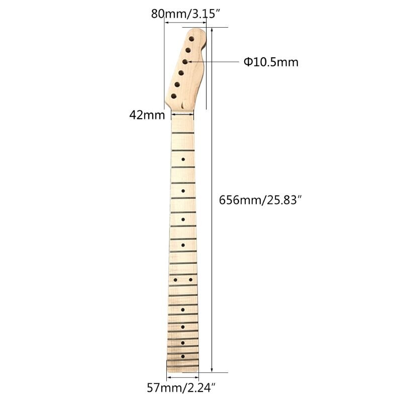 TL manche de manche de guitare électrique 22 frettes en bois d&#39;érable et de rose pour Kit Luthier, directe