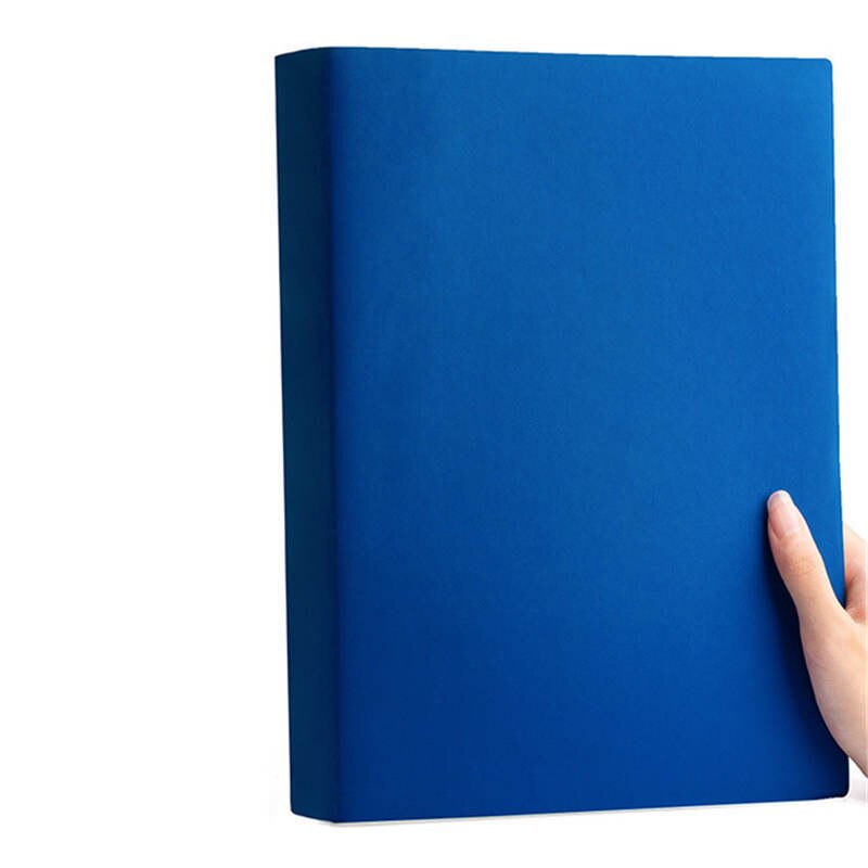 EZONE-Cuaderno de 208 páginas A4, libreta gruesa, cuaderno grande, diario de cuero suave, material escolar y de oficina, papelería: Azul
