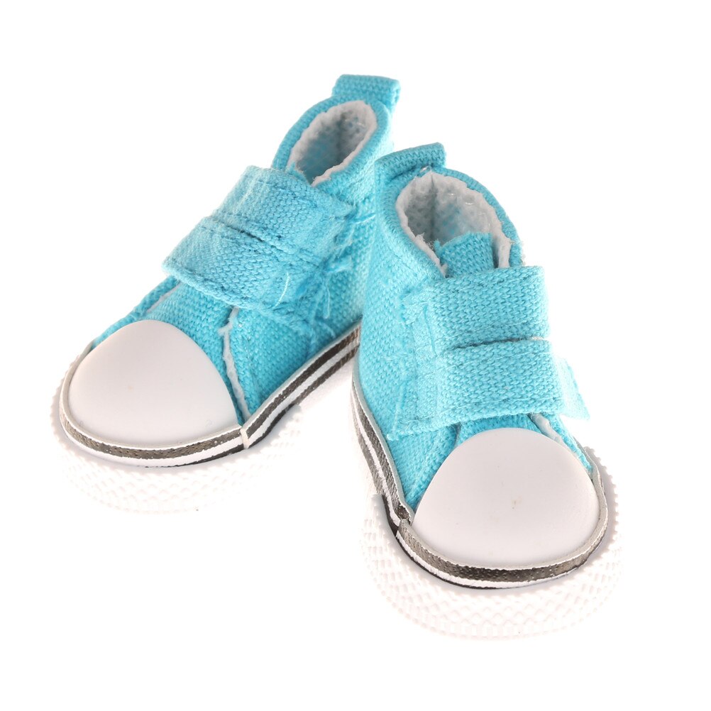 Zapatos de lona surtidos para muñeca, Mini zapatilla de juguete, a la , 6 colores, 5cm, para muñeca rusa: Azul