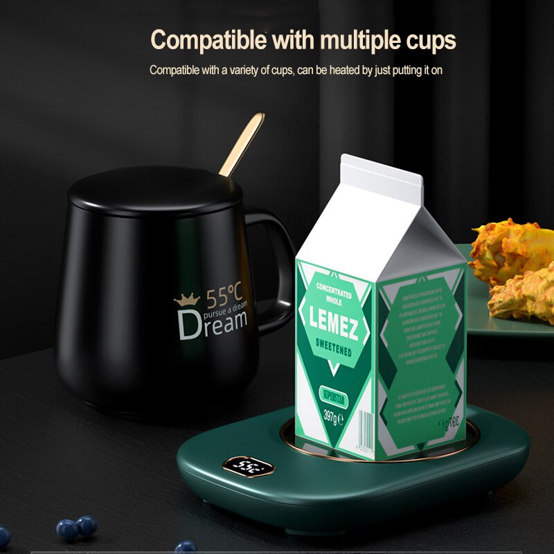 Smart Coffee Mug Cup Warmer Heating Coasters USB Charging Milk Tea Water Constant-temperatures Mug Set For Home Heating Mugs Pad