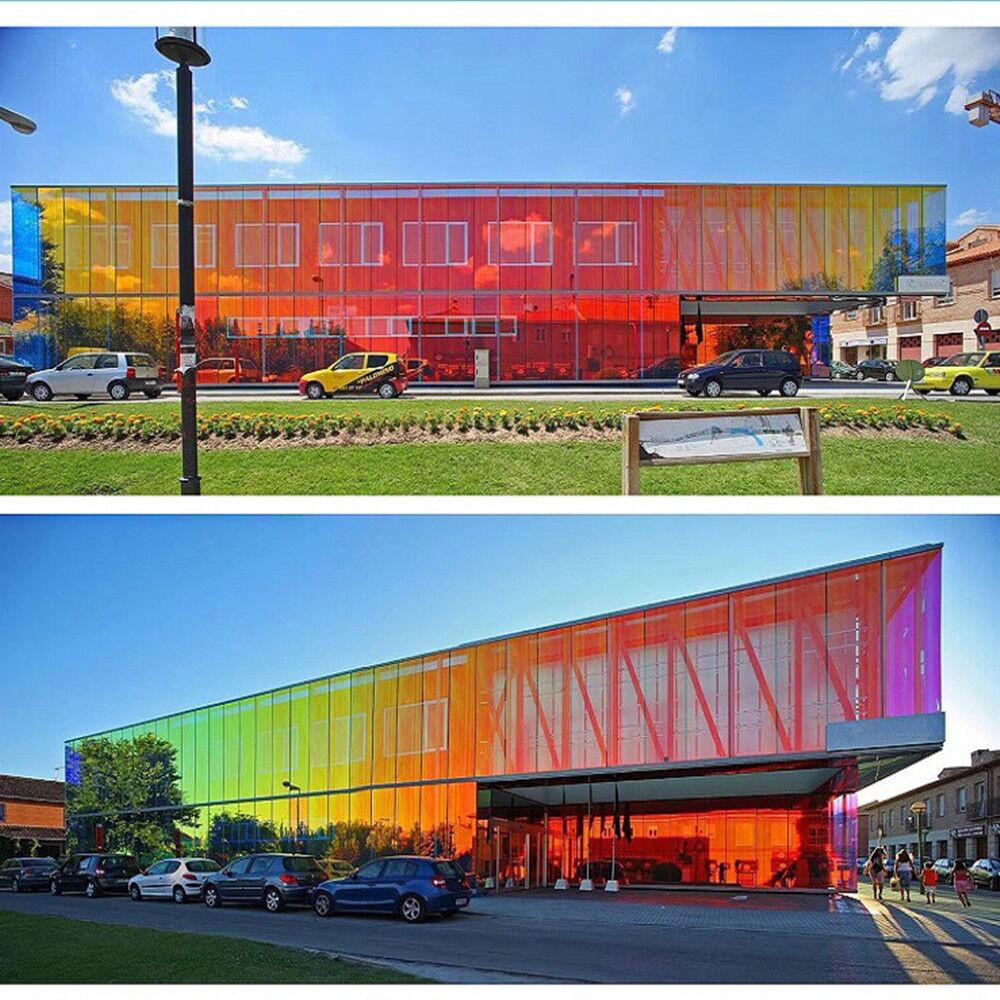 20 "/50cm szerokość samoprzylepne folie okienne holograficzna prywatność folia zaciemniająca okna barwione arkusze klamry na okno kontrola ciepła anty UV płyta winylowa