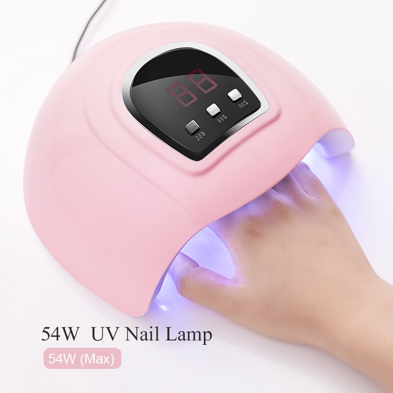 54W Nail Dryer Led Uv Lamp Voor Manicure Uv Licht Sneldrogende Nail Gel Nail Lamp Manicure Gel Vernis