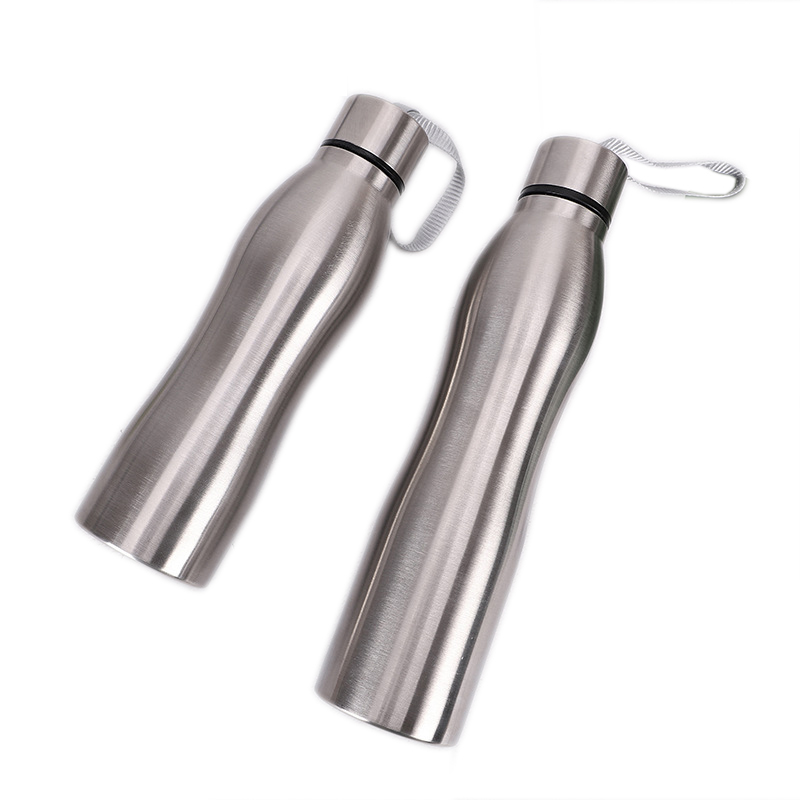 750/1000ml enkelväggiga vattenflaskor i rostfritt stål bpa-fria bärbara sportdryckflaskor för utomhusbruk med stor kapacitet