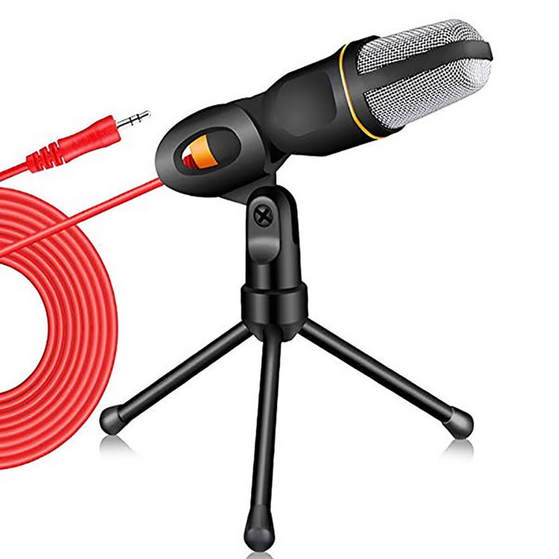 Kondensaattorimikrofoni 3.5mm liitin kotistereo mikrofoni pöytäjalusta tietokoneelle video skype chat pelaaminen podcast-tallennus: Default Title