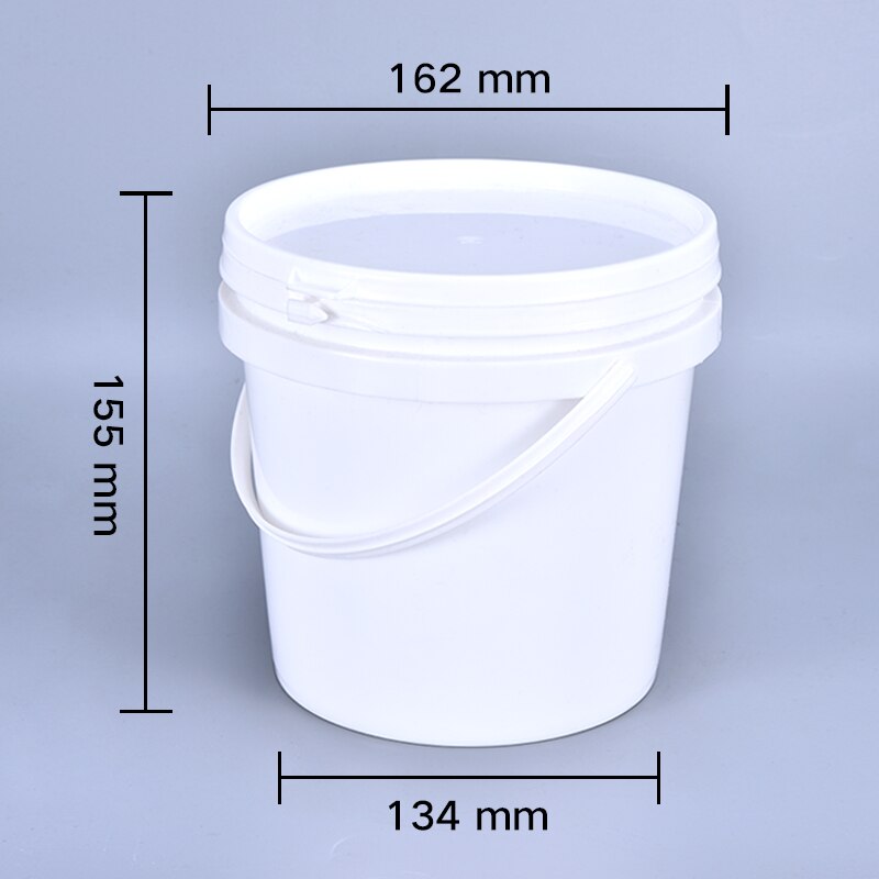 Seaux en plastique de 2L avec couvercles pour yaourt emballage biscuits conteneur seau en plastique de alimentaire 5 PCS/lot: White