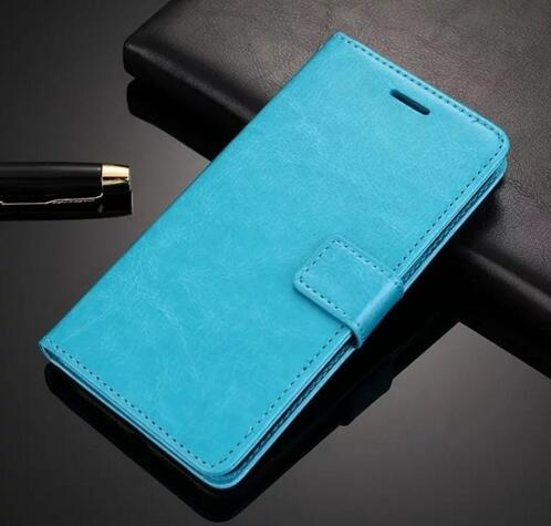 Case Voor Zte Blade A7s Premium Pu Leather Wallet Flip Shockproof Cover Voor Zte Blade A7s 6.5Inch couqe: Skyblue