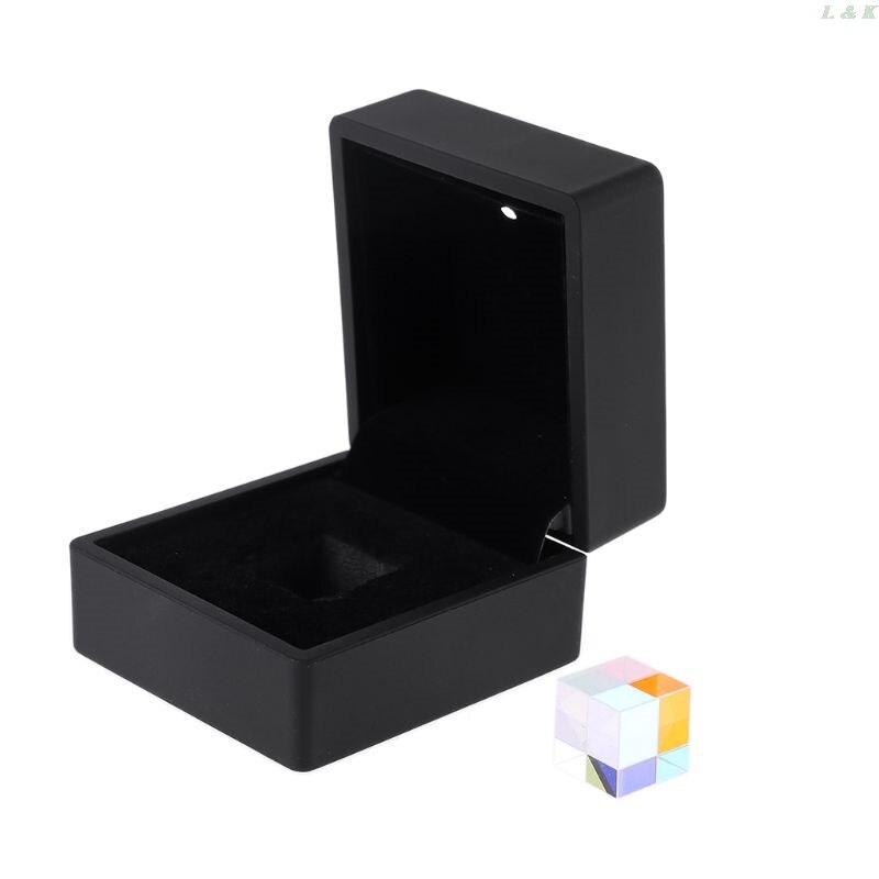 Prism Combine Cube 6sides Optical RGB Glass Len Square Prism with Light Box F1FC