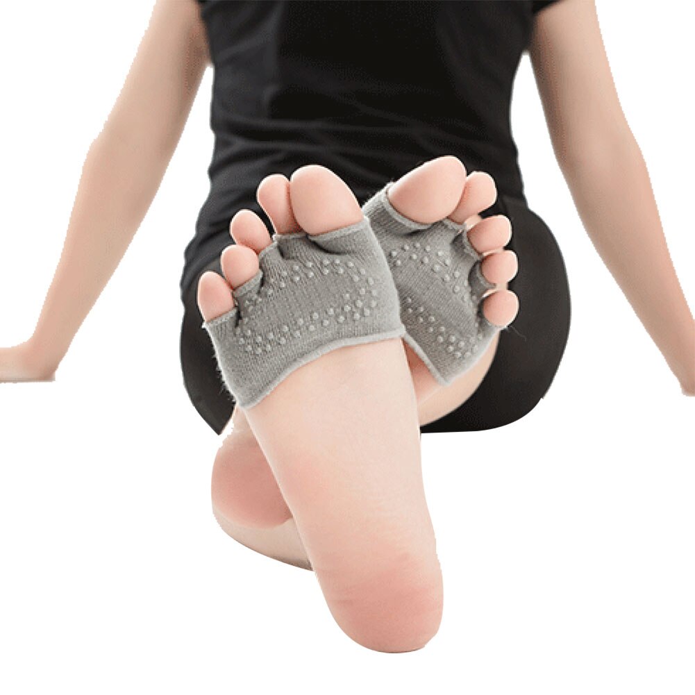 Toe Socks Non-Slip Women Toe Toppers Socks No-Show Half Socks for Ballet Pilates Exercise Dance Studio CMG786: gray