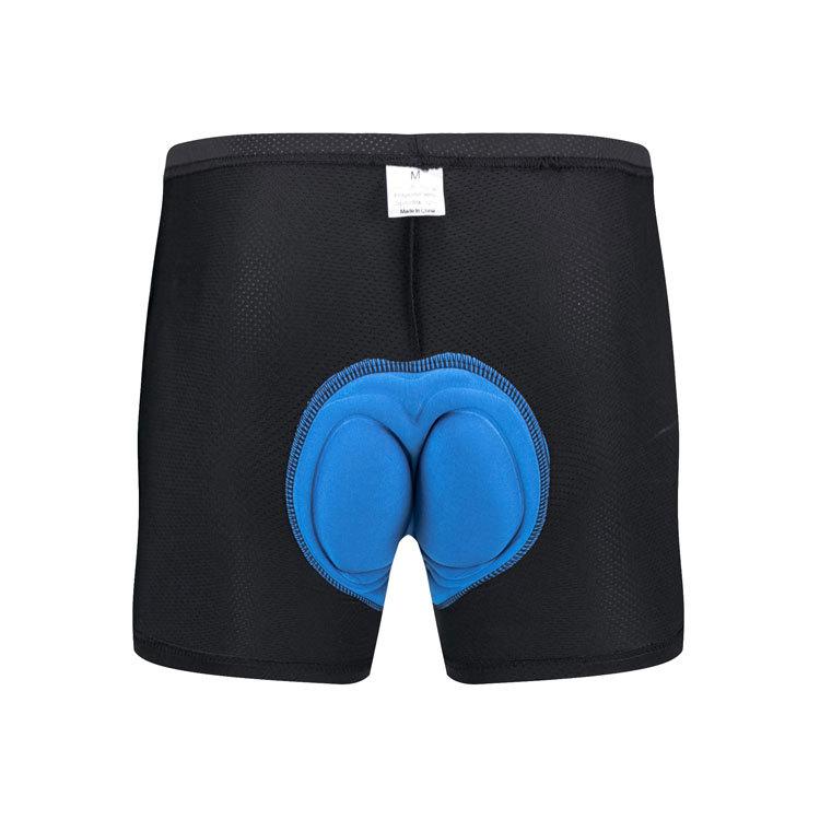 Pantalones cortos de ciclismo para hombre, mallas gruesas de silicona con esponja, transpirables de secado rápido: Azul / L