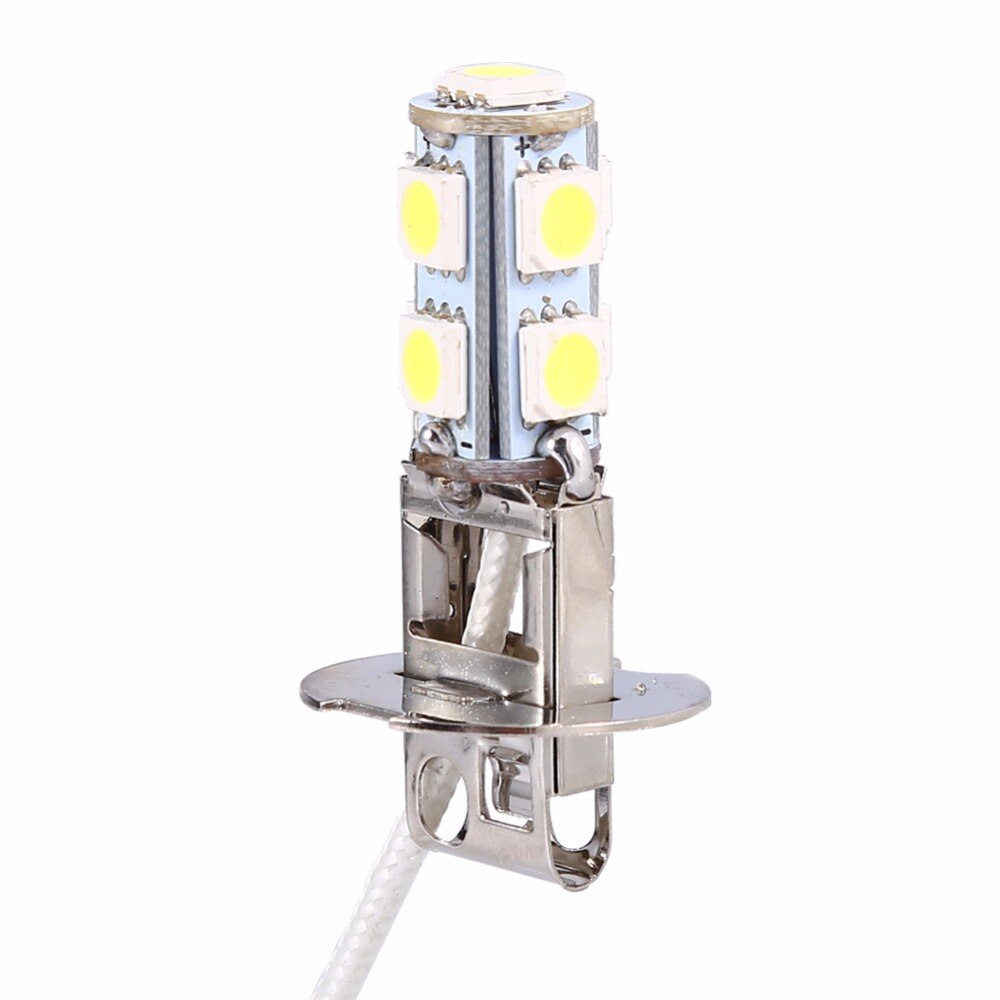 2x H3 5050 Wit 9 SMD LED Xenon DC12V Auto Mistlamp Lamp LED Lampen 6500k ~ 7000k Wit