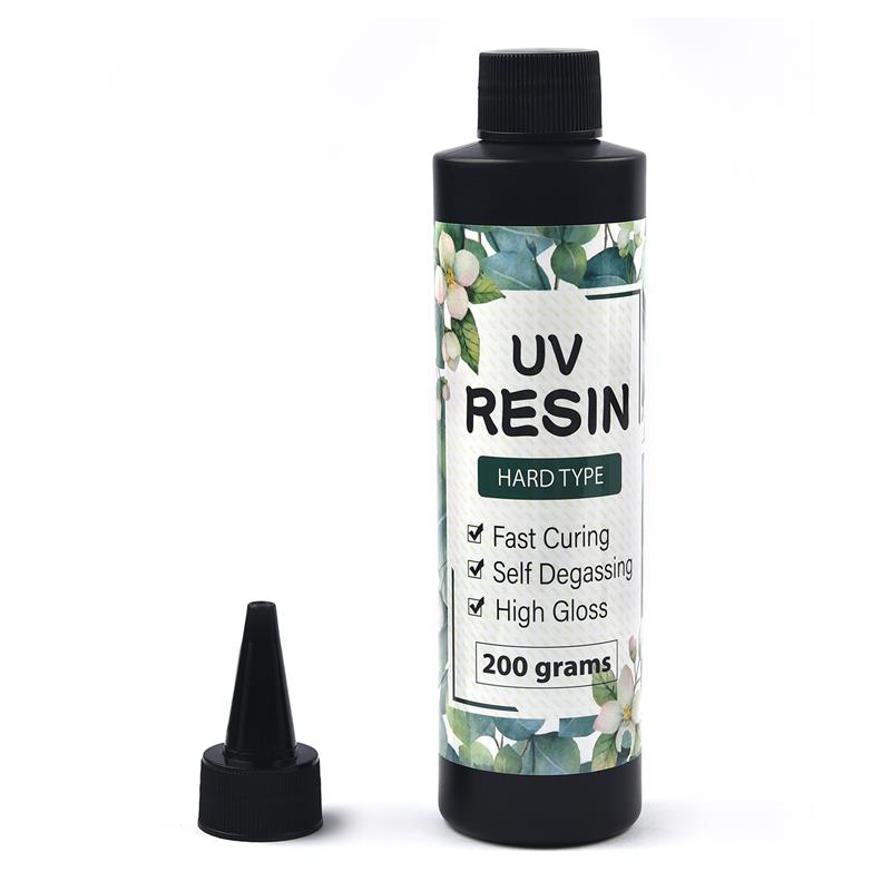 Hard UV Resin Glue Crystal Clear Ultraviolet Curing Epoxy Resin UV Glue Solar Cure Sunlight Activated DIY Jewelry Making Tools: 200g