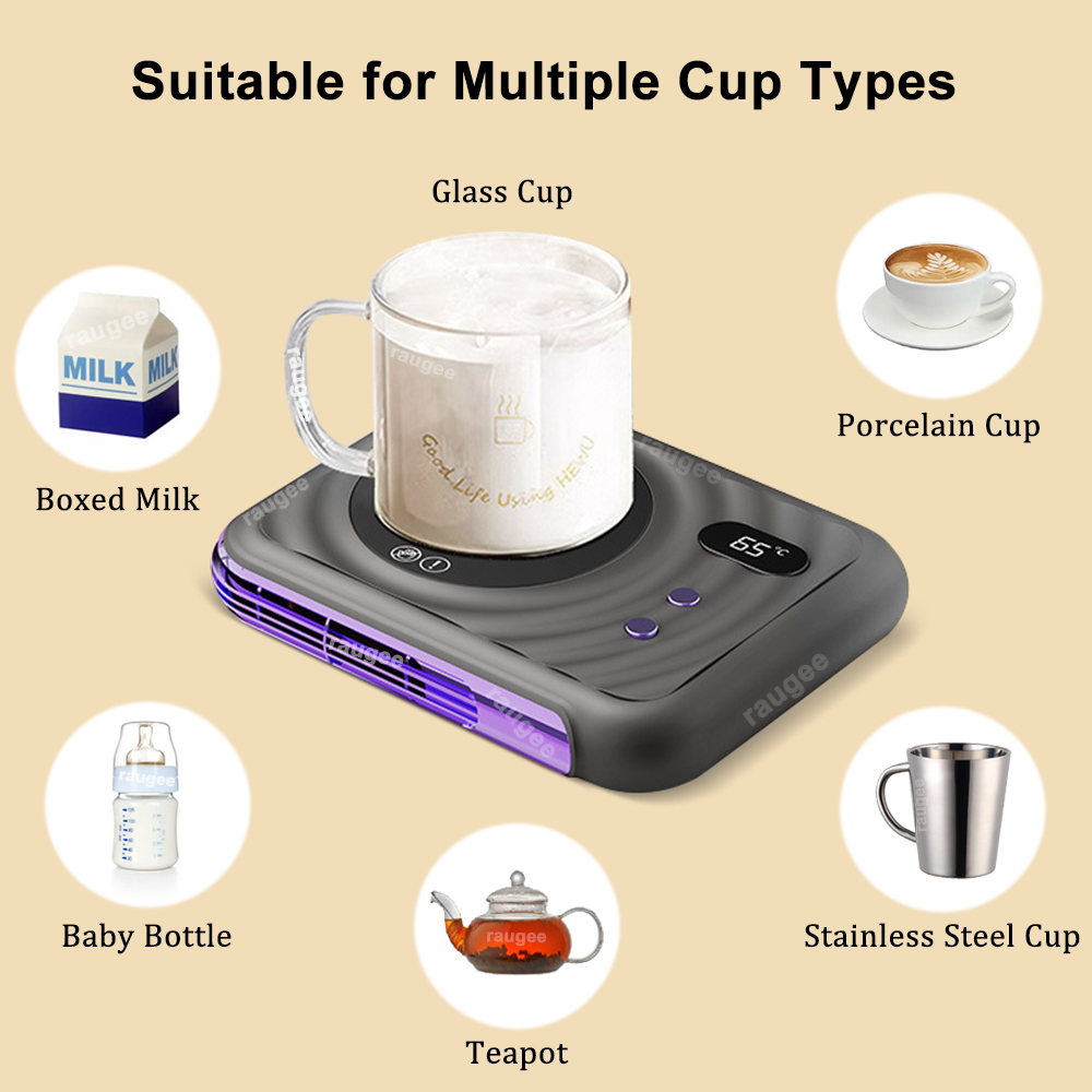 Cup Warmer 2 in 1 Mug Heater Hand Warmer Home Office Multi-functional Electric Mug Heated Coaster for Coffee Milk Tea Dessert