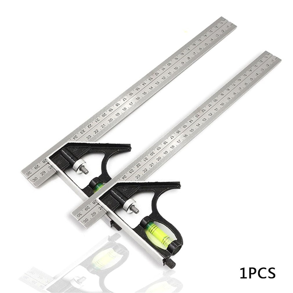 300Mm Angle Square Measuring Tools Set Precise Stainless Steel Aluminium Durable Adjustable Combination Spirit Level
