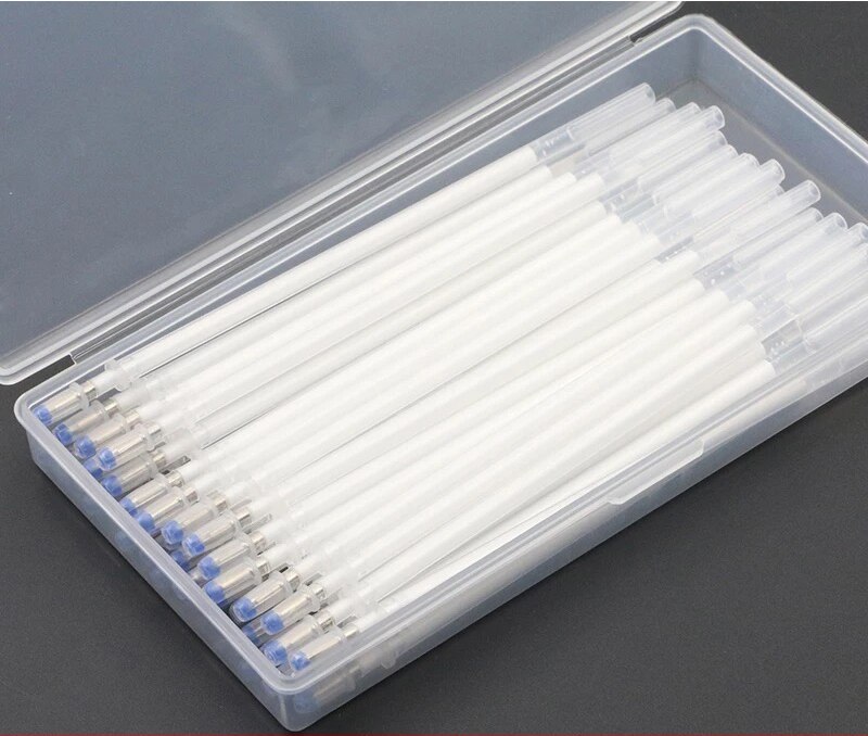 40Pcs Warmte Uitwisbare Pen Hoge Temperatuur Verdwijnen Stof Marker Vullingen Met Opbergdoos Stof Craft Tailoring Accessoires: 40pcs White with box