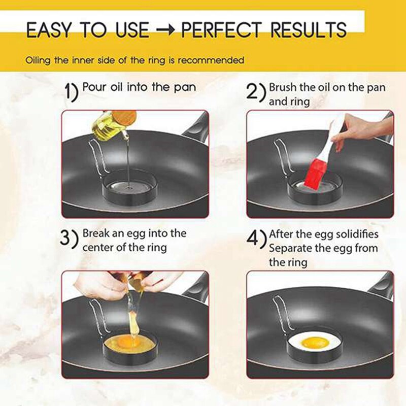 5 Pack Non-Stick Egg Rings for Griddle,Frying Egg Maker Molds,Egg Rings for Frying Cooking Eggs,Breakfast,Sandwich,Etc