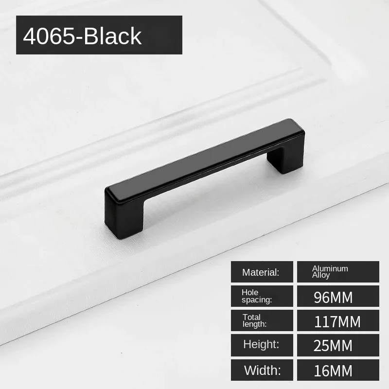 Møbelhåndtak skuffeknotter og håndtak for skap garderobe dørhåndtak i sinklegering 96mm/128mm/160mm/192mm/320mm- hulls deling: Hvit